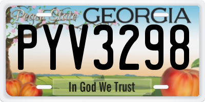 GA license plate PYV3298