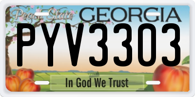 GA license plate PYV3303