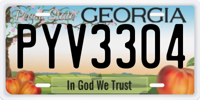 GA license plate PYV3304