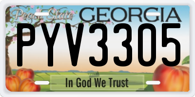 GA license plate PYV3305