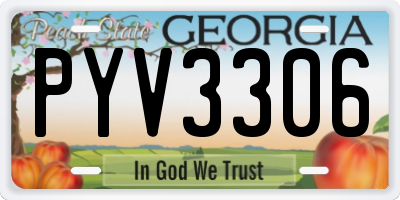 GA license plate PYV3306