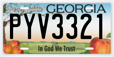 GA license plate PYV3321
