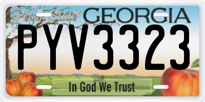 GA license plate PYV3323