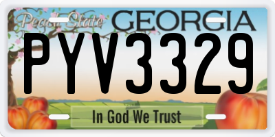 GA license plate PYV3329