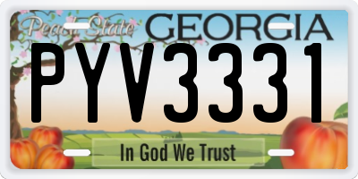 GA license plate PYV3331