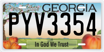 GA license plate PYV3354