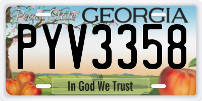 GA license plate PYV3358