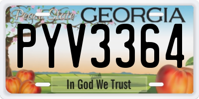 GA license plate PYV3364