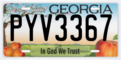 GA license plate PYV3367