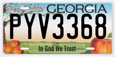GA license plate PYV3368