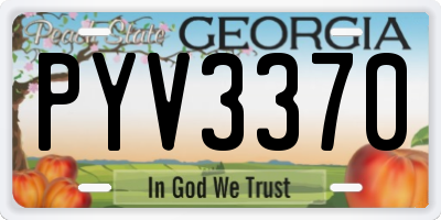 GA license plate PYV3370