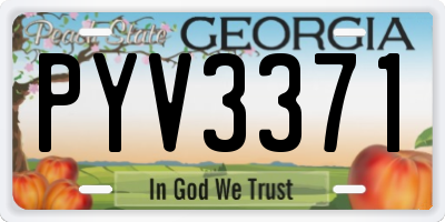 GA license plate PYV3371