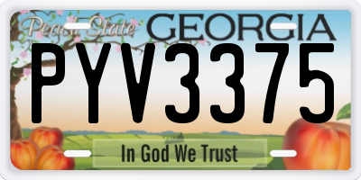 GA license plate PYV3375