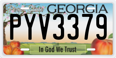 GA license plate PYV3379