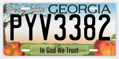 GA license plate PYV3382