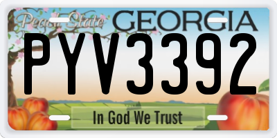 GA license plate PYV3392