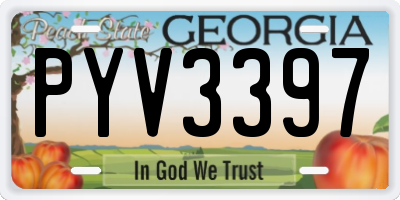 GA license plate PYV3397