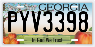 GA license plate PYV3398