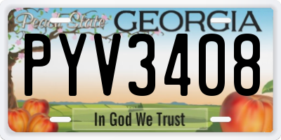 GA license plate PYV3408