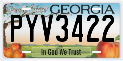 GA license plate PYV3422