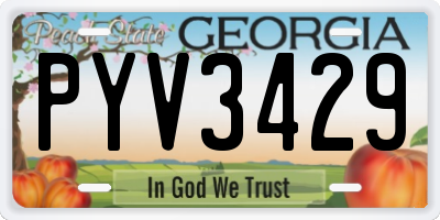GA license plate PYV3429