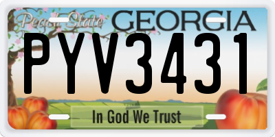 GA license plate PYV3431