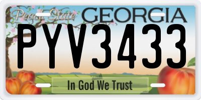 GA license plate PYV3433