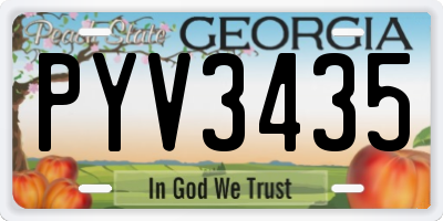 GA license plate PYV3435