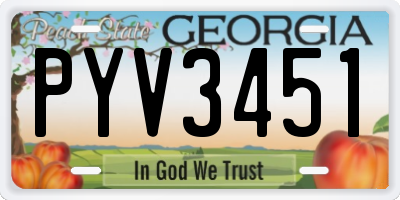 GA license plate PYV3451
