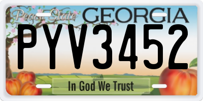 GA license plate PYV3452