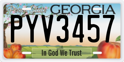 GA license plate PYV3457