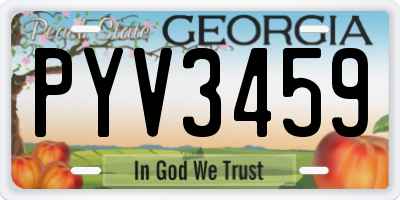 GA license plate PYV3459