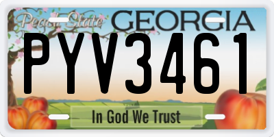 GA license plate PYV3461