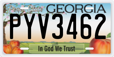 GA license plate PYV3462