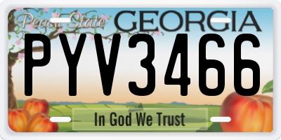 GA license plate PYV3466