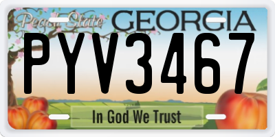 GA license plate PYV3467