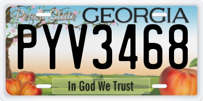 GA license plate PYV3468