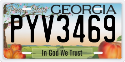 GA license plate PYV3469