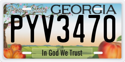 GA license plate PYV3470