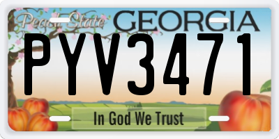 GA license plate PYV3471