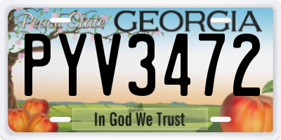 GA license plate PYV3472