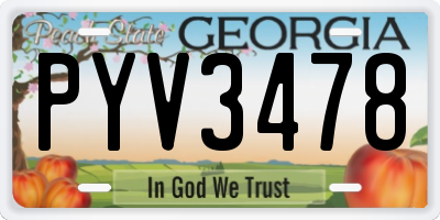 GA license plate PYV3478