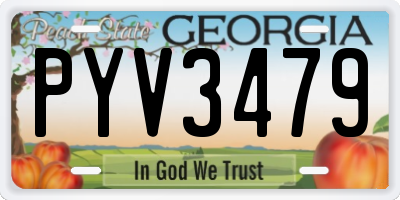 GA license plate PYV3479