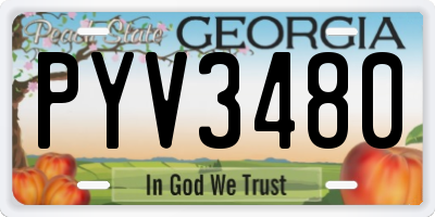 GA license plate PYV3480