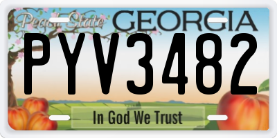 GA license plate PYV3482