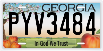 GA license plate PYV3484