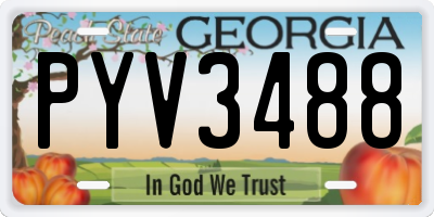 GA license plate PYV3488