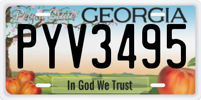 GA license plate PYV3495