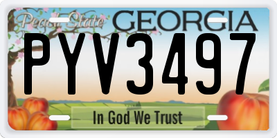 GA license plate PYV3497