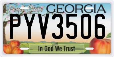GA license plate PYV3506